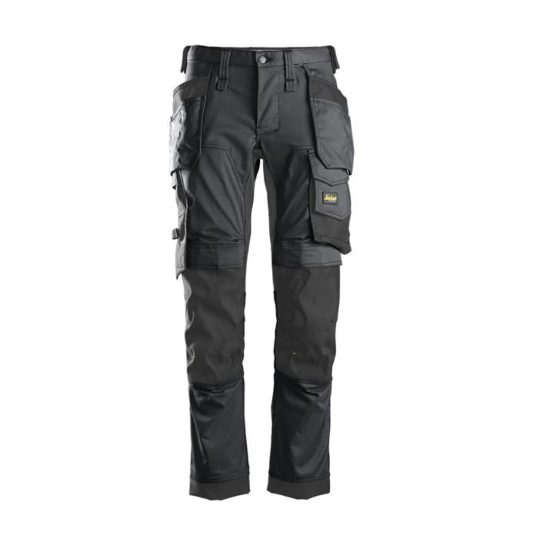 Snickers 6241 5804 AllroundWork Stretch Trousers Holster Pockets - Steel Grey/Black