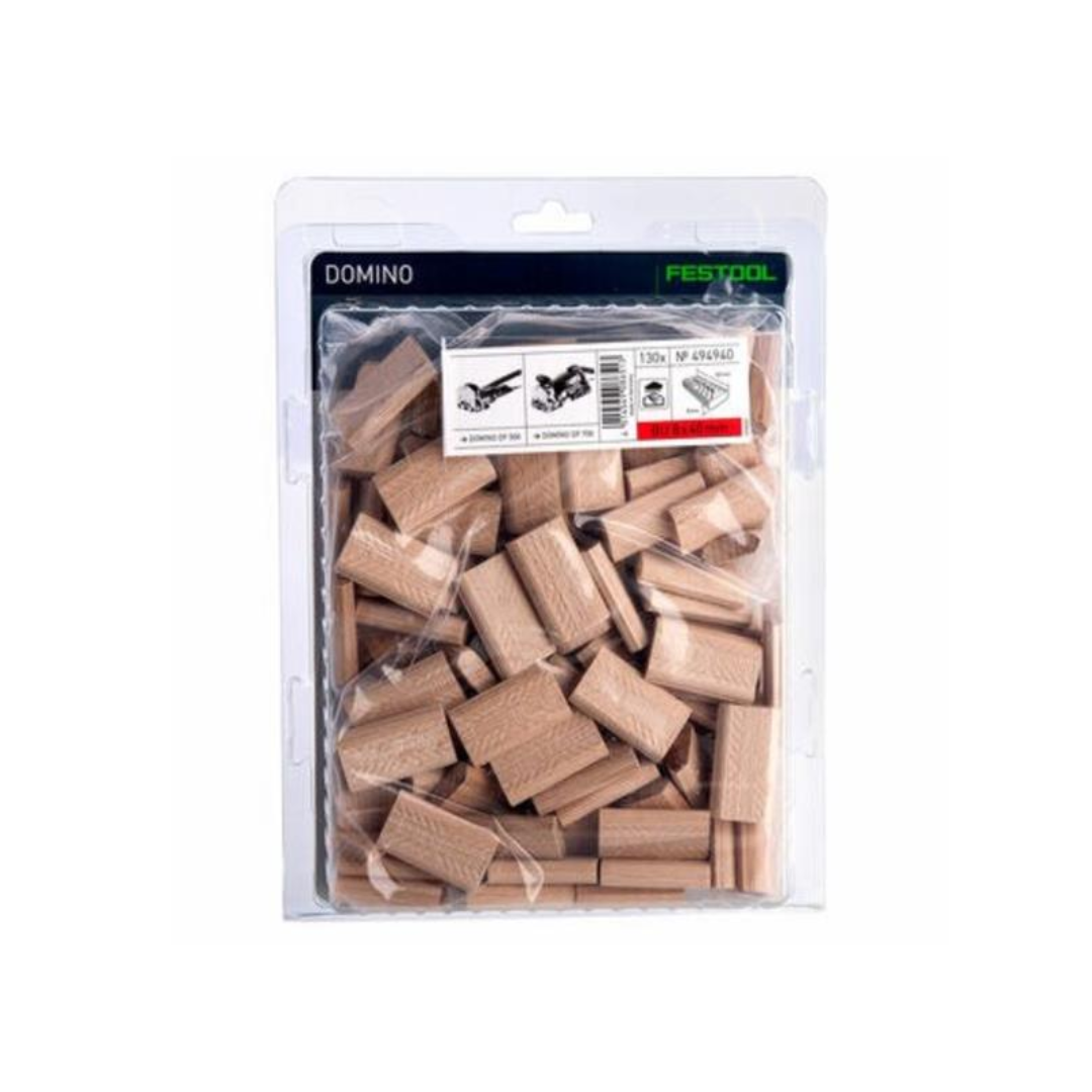 Festool 494940 Domino Tenon Beech Wood 8 x 22 x 40mm - 130 Pack