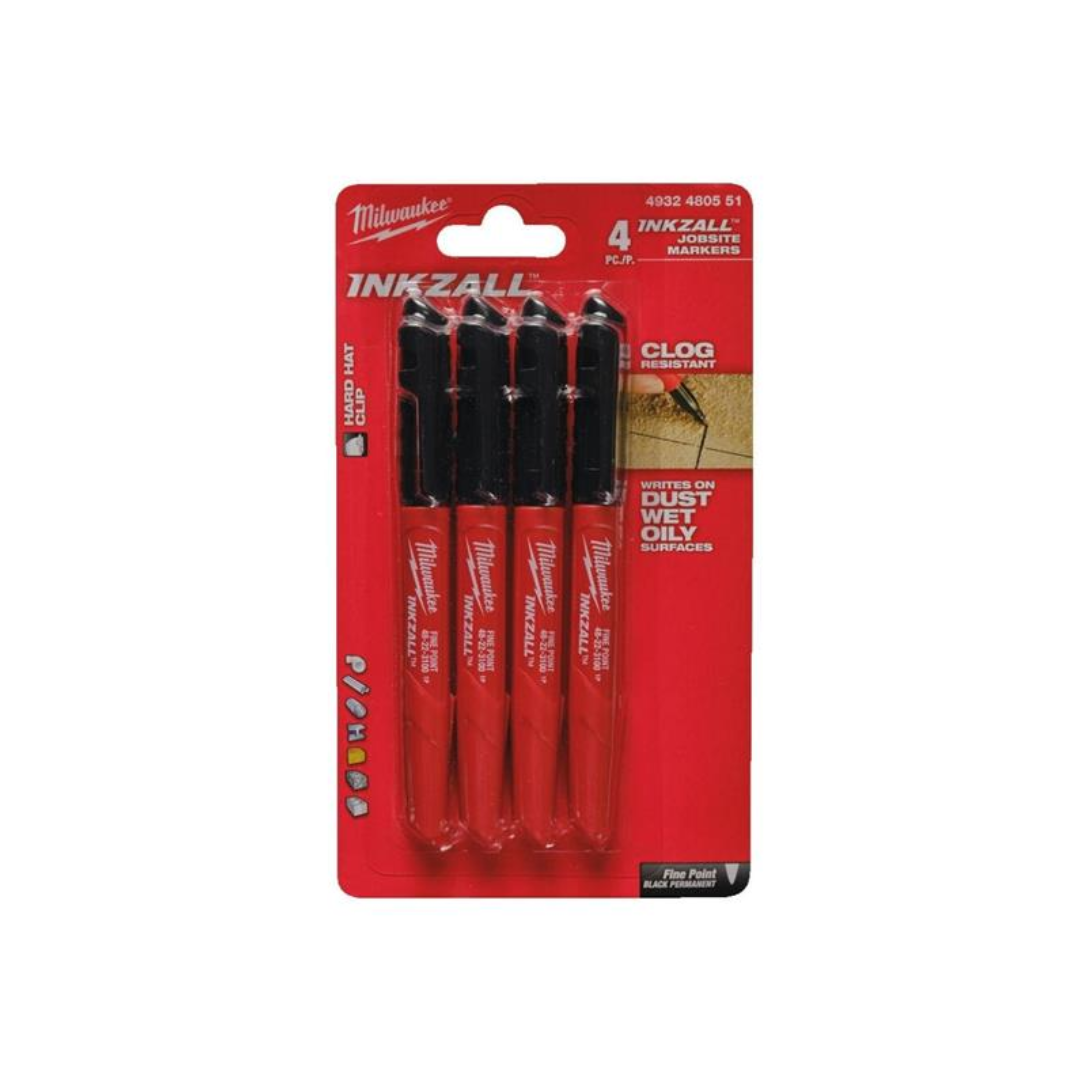 Milwaukee 4932480551 Inkzall Marker Set, 4 Piece