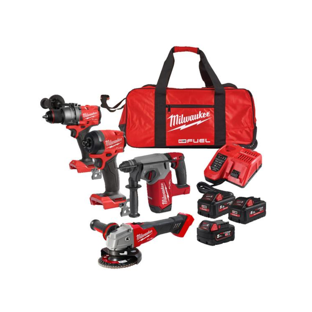 Milwaukee 4 Piece POWER PACK (3x5Ah) - M18FPP4H3-553B