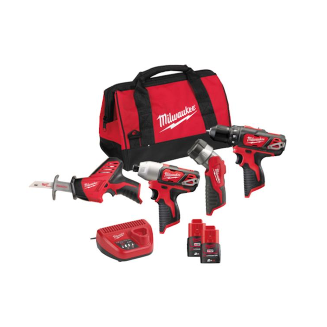 Milwaukee 4 Piece M12 Sub Compact Power Pack
